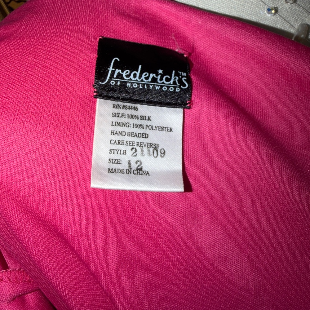 Vintage Y2K Silk Pink Halter Dress with Black Embroidery - Picture 3 of 3